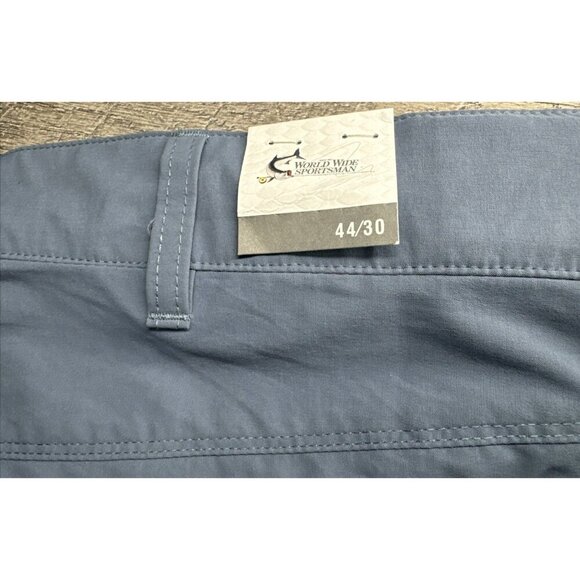 World Wide Sportsman Cargo Pants Mens 44x30 Blue Convertible UPF Stretch NEW - Picture 6 of 8